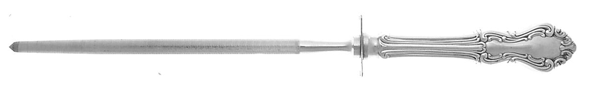 Princess Elizabeth (Sterling, 1942) Large Roast Steel Rod Knife Sharpener by National Silver Co-1