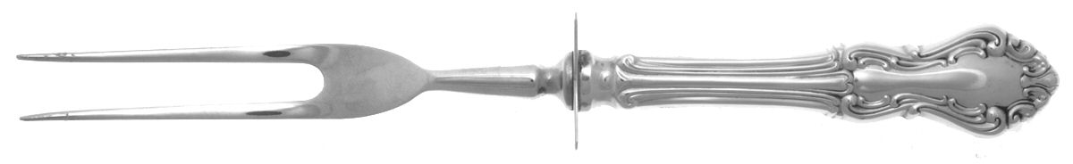 Princess Elizabeth (Sterling, 1942) Lg Carving/Roast Fork-Stn Prong w/Sterling Guard by National Silver Co-1