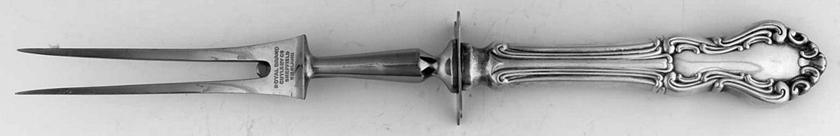 Princess Elizabeth (Sterling, 1942) Large Stainless-Prong Roast Carving Fork by National Silver Co-1