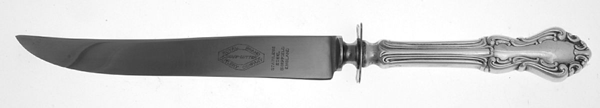 Princess Elizabeth (Sterling, 1942) Knife-Carving/Sm-Stn Bld/Steak by National Silver Co-1