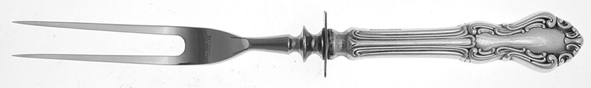 Princess Elizabeth (Sterling, 1942) Small Steak Carving Fork with Stainless Prongs by National Silver Co-1