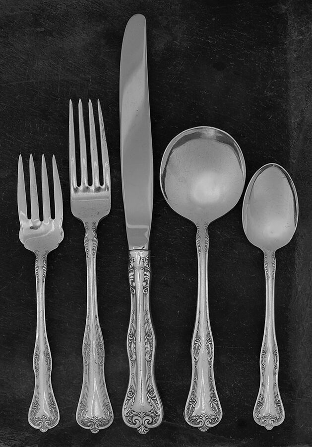 Queen Elizabeth (Silverplate, 1908) 5 Piece Place Setting by National Silver Co-1