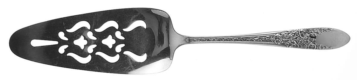 Rose and Leaf (Silverplate, 1937) Solid Pierced Pie Server by National Silver Co-1