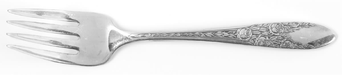 Rose and Leaf (Silverplate, 1937) Individual Salad Fork by National Silver Co-1