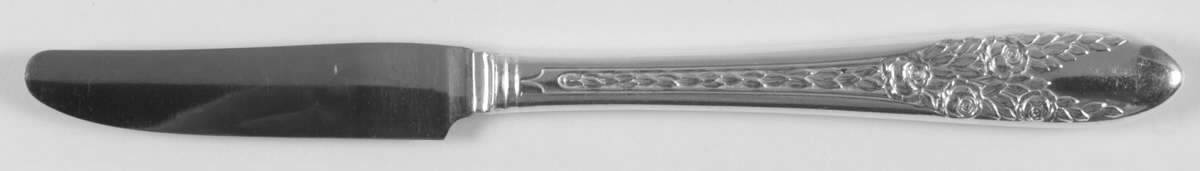 Rose and Leaf (Silverplate, 1937) New French Hollow Grille Knife by National Silver Co-1