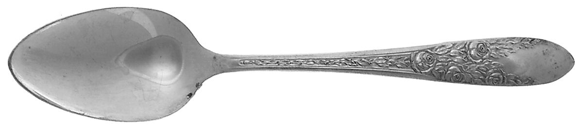 Rose and Leaf (Silverplate, 1937) Teaspoon by National Silver Co-1