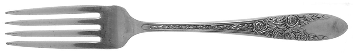 Rose and Leaf (Silverplate, 1937) Fork by National Silver Co-1