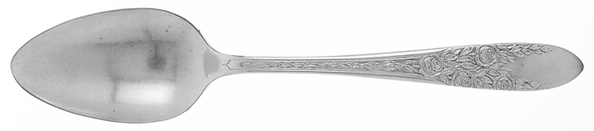 Rose and Leaf (Silverplate, 1937) Place/Oval Soup Spoon by National Silver Co-1