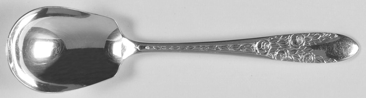Rose and Leaf (Silverplate, 1937) Sugar Spoon by National Silver Co-1