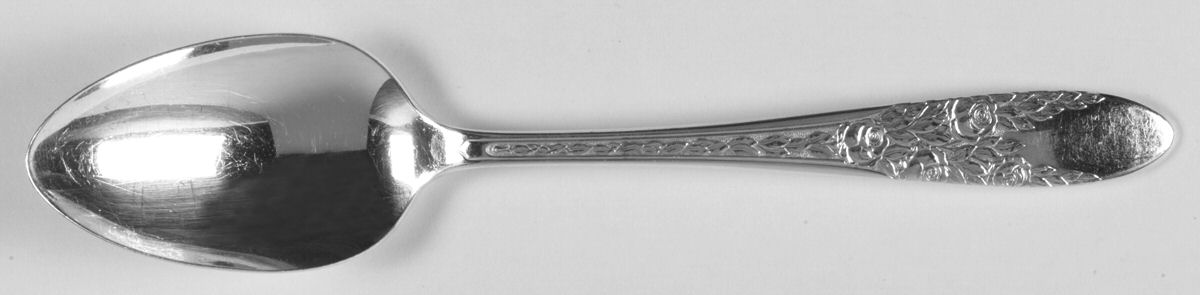 Rose and Leaf (Silverplate, 1937) Tablespoon (Serving Spoon) by National Silver Co-1