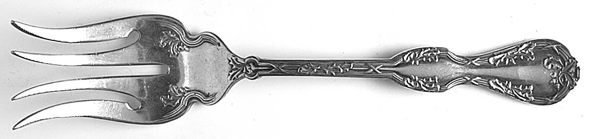 Royal Oak (Silverplate, 1906) Small Solid Cold Meat Serving Fork by National Silver Co-1
