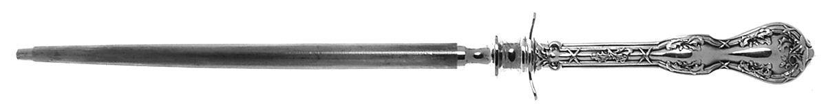 Royal Oak (Silverplate, 1906) Large Roast Steel Rod Knife Sharpener by National Silver Co-1
