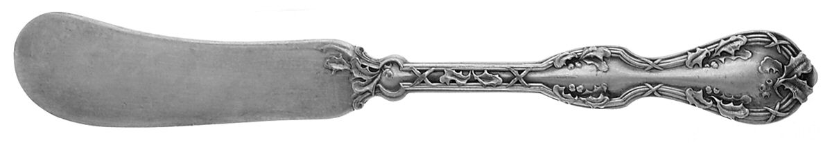 Royal Oak (Silverplate, 1906) Flat Handle Butter Spreader by National Silver Co-1