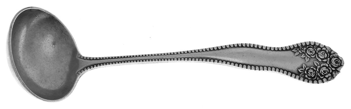 Rose-York Rose (Silverplate, 1910, No Monograms) Solid Piece Cream Ladle by National Silver Co-1