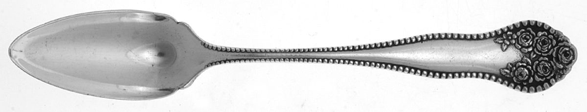 Rose-York Rose (Silverplate, 1910, No Monograms) Spoon-Fruit/Orange by National Silver Co-1