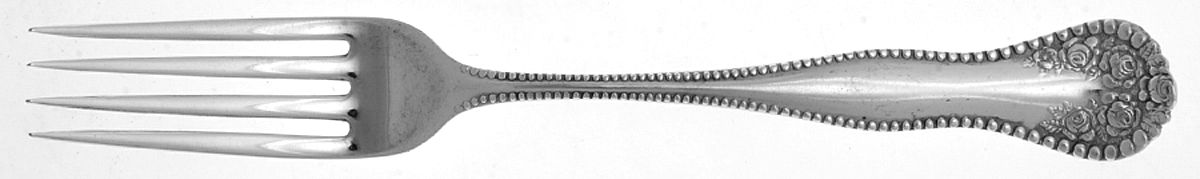 Rose-York Rose (Silverplate, 1910, No Monograms) Fork by National Silver Co-1
