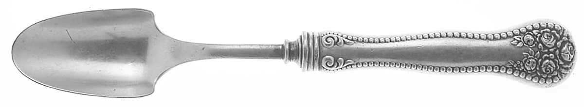 Rose-York Rose (Silverplate, 1910, No Monograms) Cheese Scoop with Silverplate Scoop by National Silver Co-1