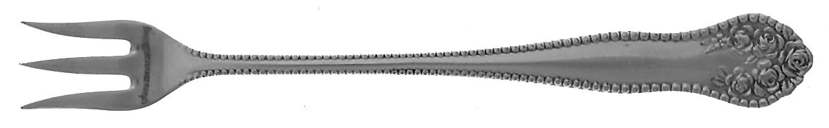 Rose-York Rose (Silverplate, 1910, No Monograms) Cocktail/Seafood Fork by National Silver Co-1