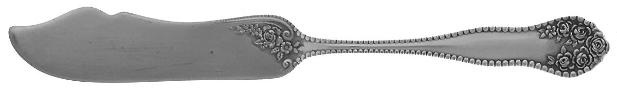 Rose-York Rose (Silverplate, 1910, No Monograms) Flat Handle Master Butter Knife by National Silver Co-1