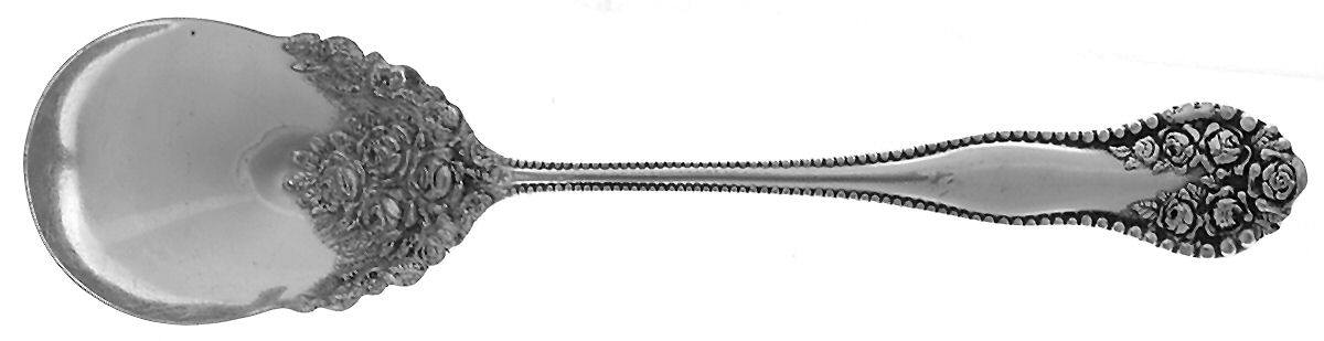 Rose-York Rose (Silverplate, 1910, No Monograms) Sugar Spoon by National Silver Co-1