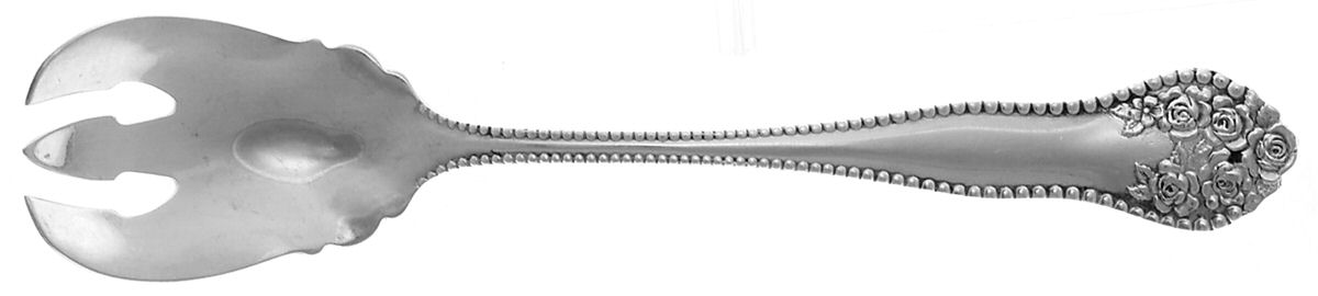 Rose-York Rose (Silverplate, 1910, No Monograms) Ice Cream Fork by National Silver Co-1