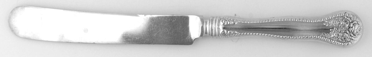 Rose-York Rose (Silverplate, 1910, No Monograms) Old French Hollow Knife with Bolster by National Silver Co-1