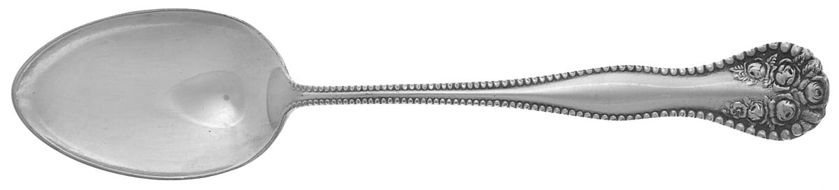 Rose-York Rose (Silverplate, 1910, No Monograms) Place/Oval Soup Spoon by National Silver Co-1