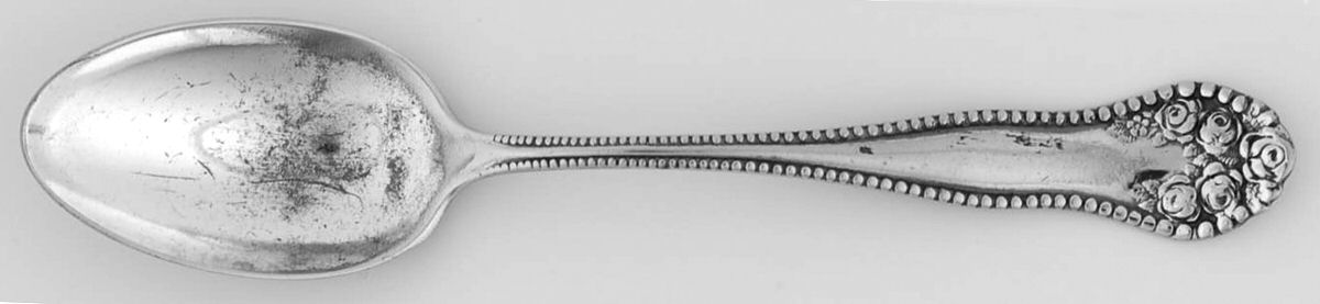 Rose-York Rose (Silverplate, 1910, No Monograms) Teaspoon by National Silver Co-1