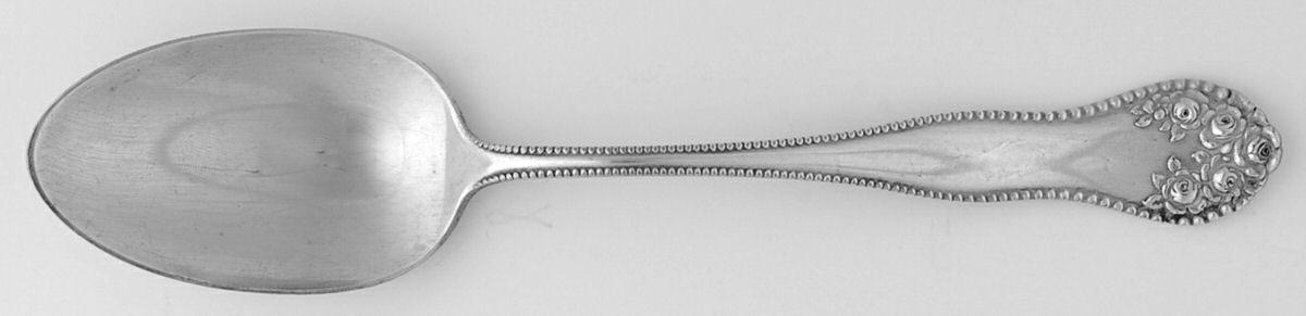 Rose-York Rose (Silverplate, 1910, No Monograms) Tablespoon (Serving Spoon) by National Silver Co-1