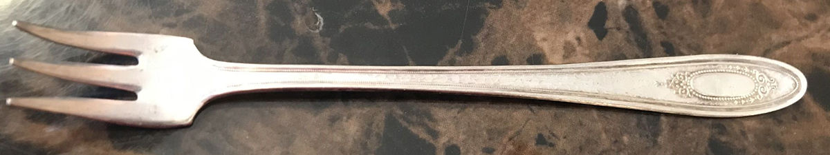 S. E. B. Four (Silverplate) Cocktail/Seafood Fork by National Silver Co-1