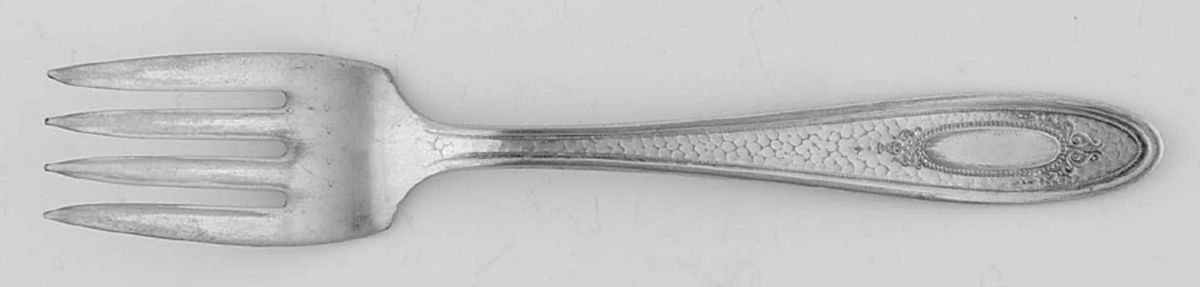 S. E. B. Four (Silverplate) Individual Salad Fork by National Silver Co-1
