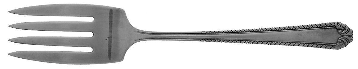 Shirley (Sterling, 1930) Medium Solid Cold Meat Serving Fork by National Silver Co-1