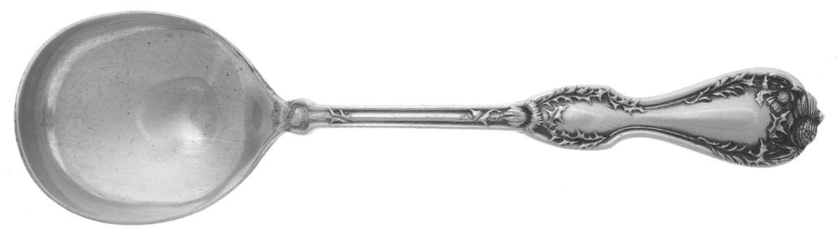 Thistle (Silverplate) Round Bowl Soup Spoon (Gumbo) by National Silver Co-1