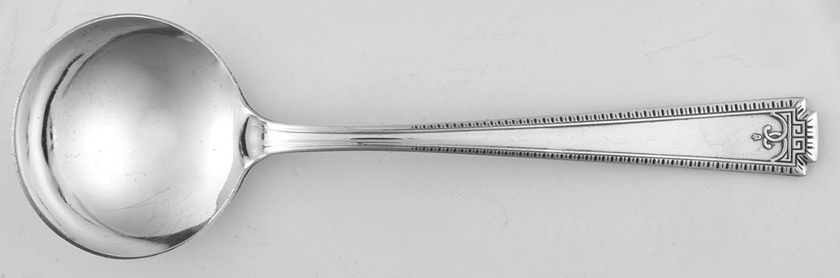 Viceroy One (Silverplate) Round Bowl Soup Spoon (Bouillon) by National Silver Co-1