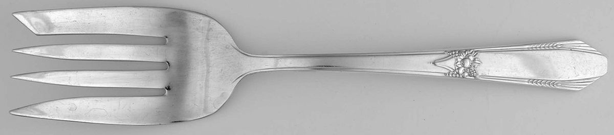 Laurier (Sterling) Medium Solid Cold Meat Serving Fork by Northumbria-1