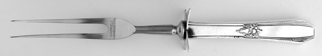 Laurier (Sterling) Lg Carving/Roast Fork-Stn Prong w/Sterling Guard by Northumbria-1