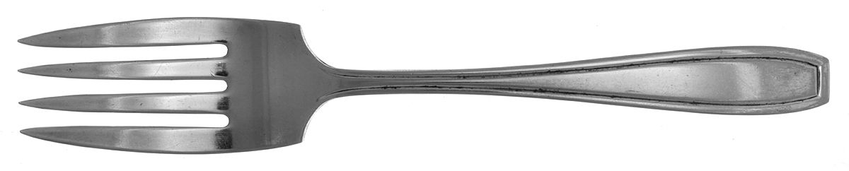 NTS19 (Silverplate) Medium Solid Cold Meat Serving Fork by National Silver Co-1
