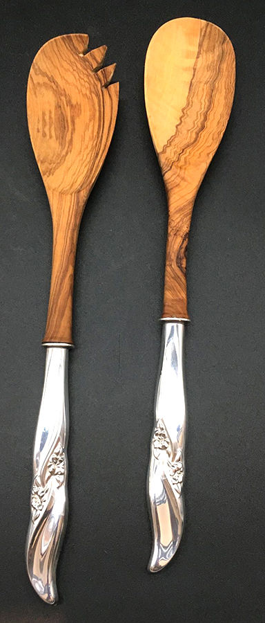 Lake Louise (Sterling) Wooden Bowl 2-Piece Salad Set by Northumbria-1