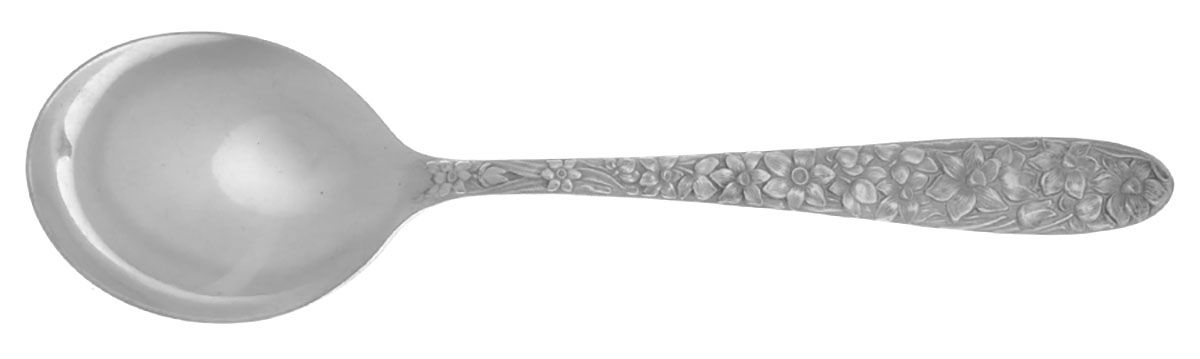 Narcissus (Silverplate) Round Bowl Soup Spoon (Cream Soup) by National Silver Co-1