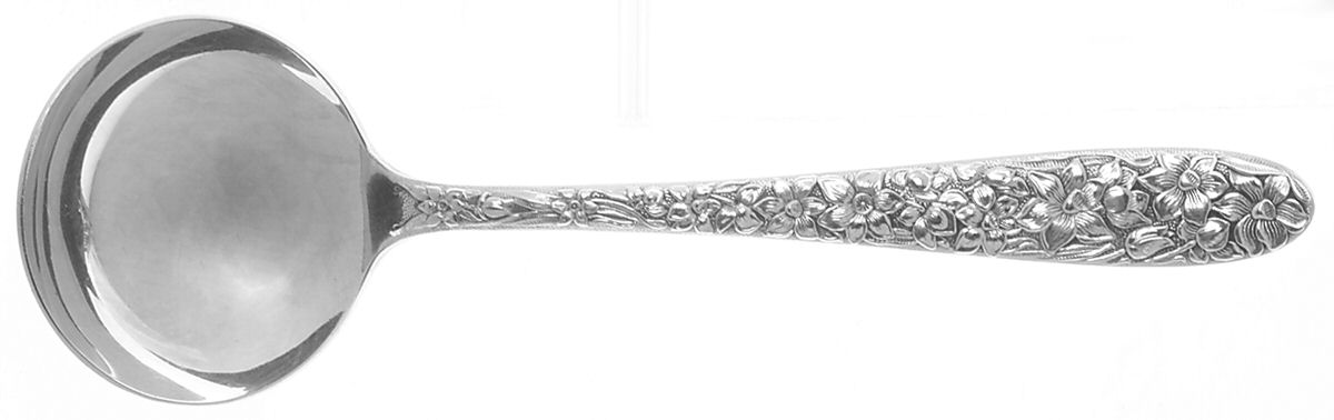 Narcissus (Silverplate) Round Bowl Soup Spoon (Bouillon) by National Silver Co-1