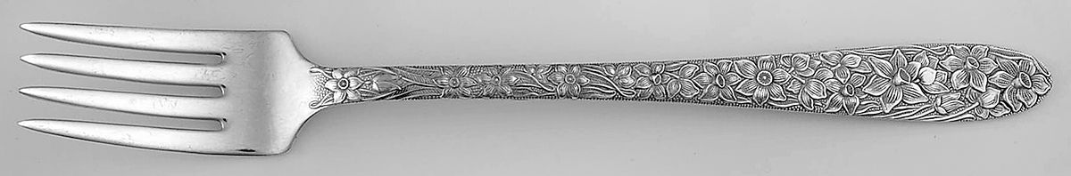 Narcissus (Silverplate) Grille Fork (Viande) by National Silver Co-1