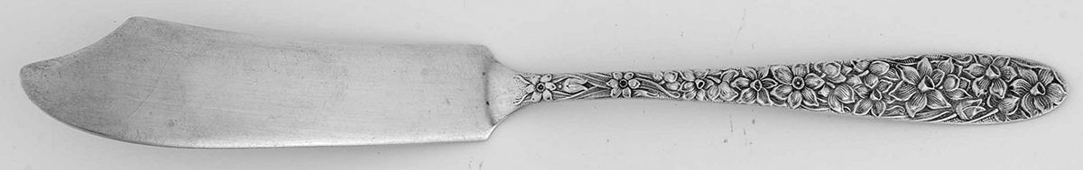 Narcissus (Sterling) Flat Handle Master Butter Knife by National Silver Co-1