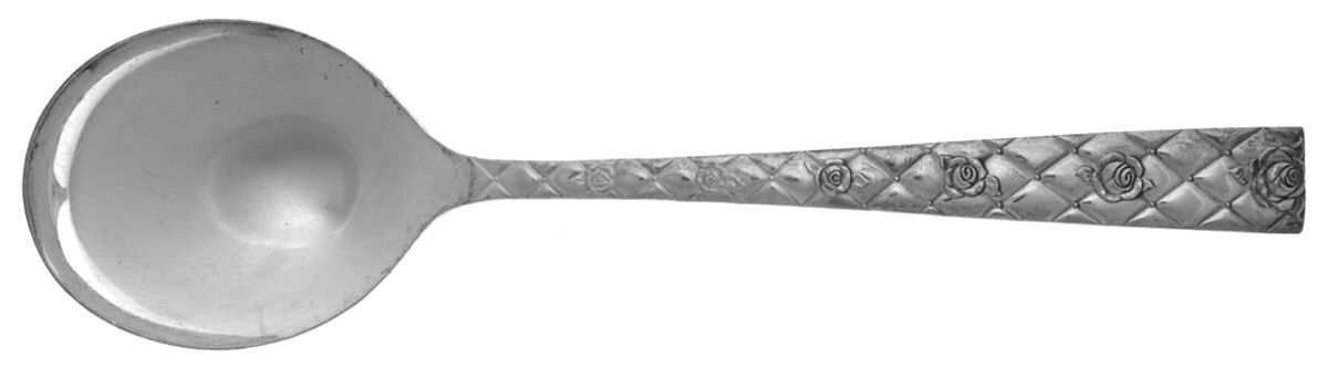 Rose Marie (Silverplate, 1952) Round Bowl Soup Spoon (Gumbo) by National Silver Co-1