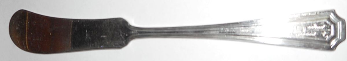 One (Sterling) Flat Handle Butter Spreader by National Silver Co-1
