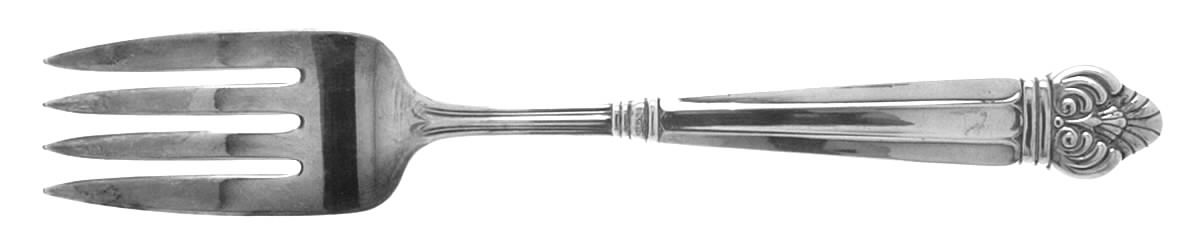NTS28 (Sterling) Medium Cold Meat Serving Fork, Plated Tines by National Silver Co-1