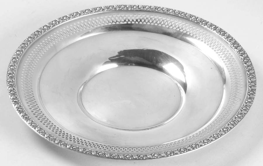 Margaret Rose (Sterling, 1938, Holloware) Small Sterling Sandwich Plate by National Silver Co-1