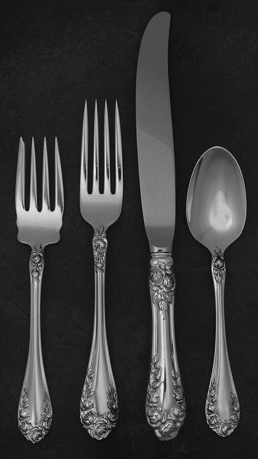 Normandy Rose (Sterling) 4 Piece Place Size Setting by Northumbria-1