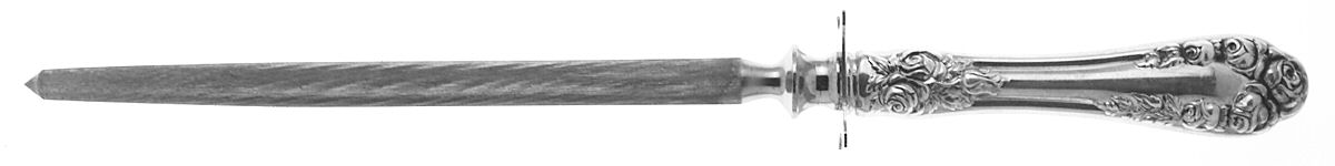Normandy Rose (Sterling) Small Steel Rod Sharpener Knife by Northumbria-1