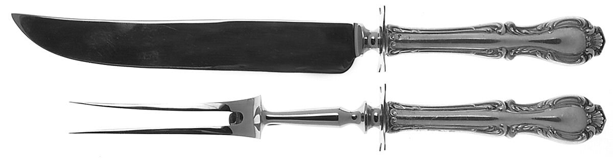 Cello (Sterling) Small Stainless Blade 2-Piece Steak Carving Set by Northumbria-1