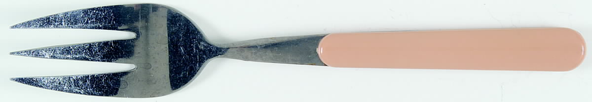 Solid Color Light Peach (Stainless) Large Solid Cold Meat Serving Fork by Nancy Calhoun-1